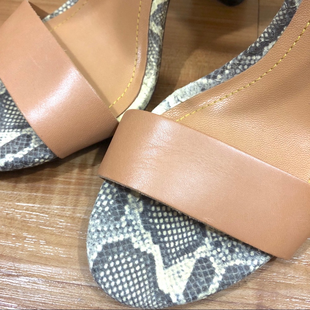 Zara Python Colorblock Heeled Ankle Strap Sandals - image 5